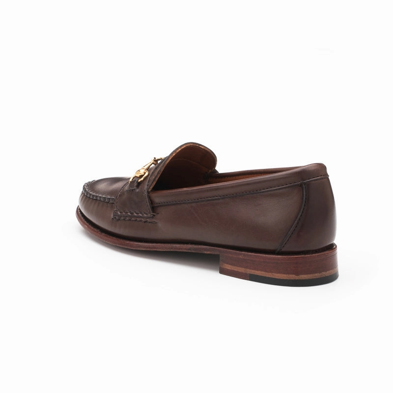 Women's Horsebit Loafers - Dark Brown Calf Platform Heeled Loafers