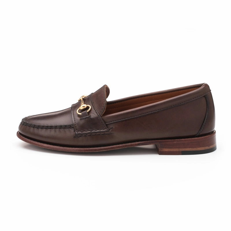 Women's Horsebit Loafers - Dark Brown Calf Alligator Loafers