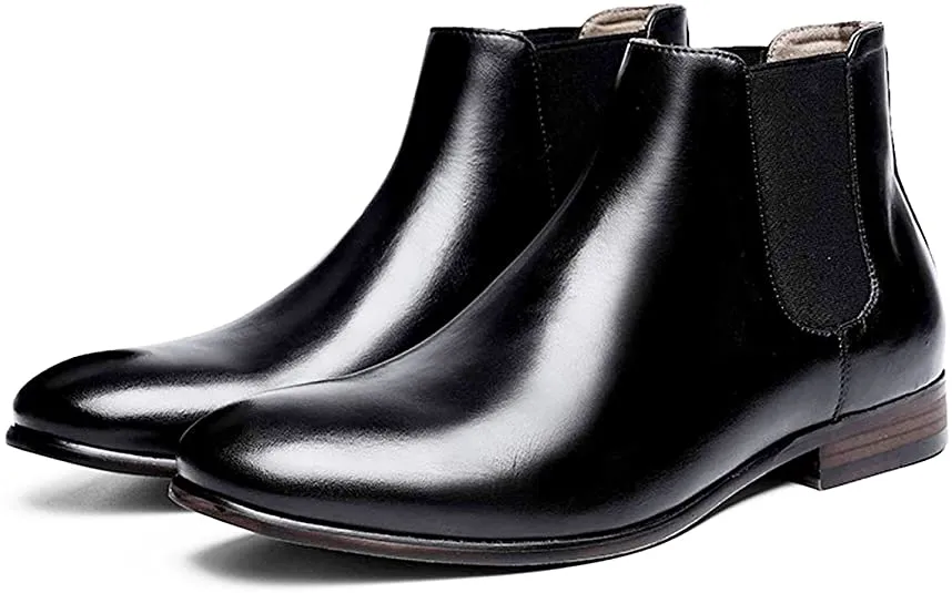 Mens Chelsea Boots Genuine Leather Dress Boots for Men Black Chelsea Boots Men Chukka Ankle Boots Black Leather Chelsea Boots