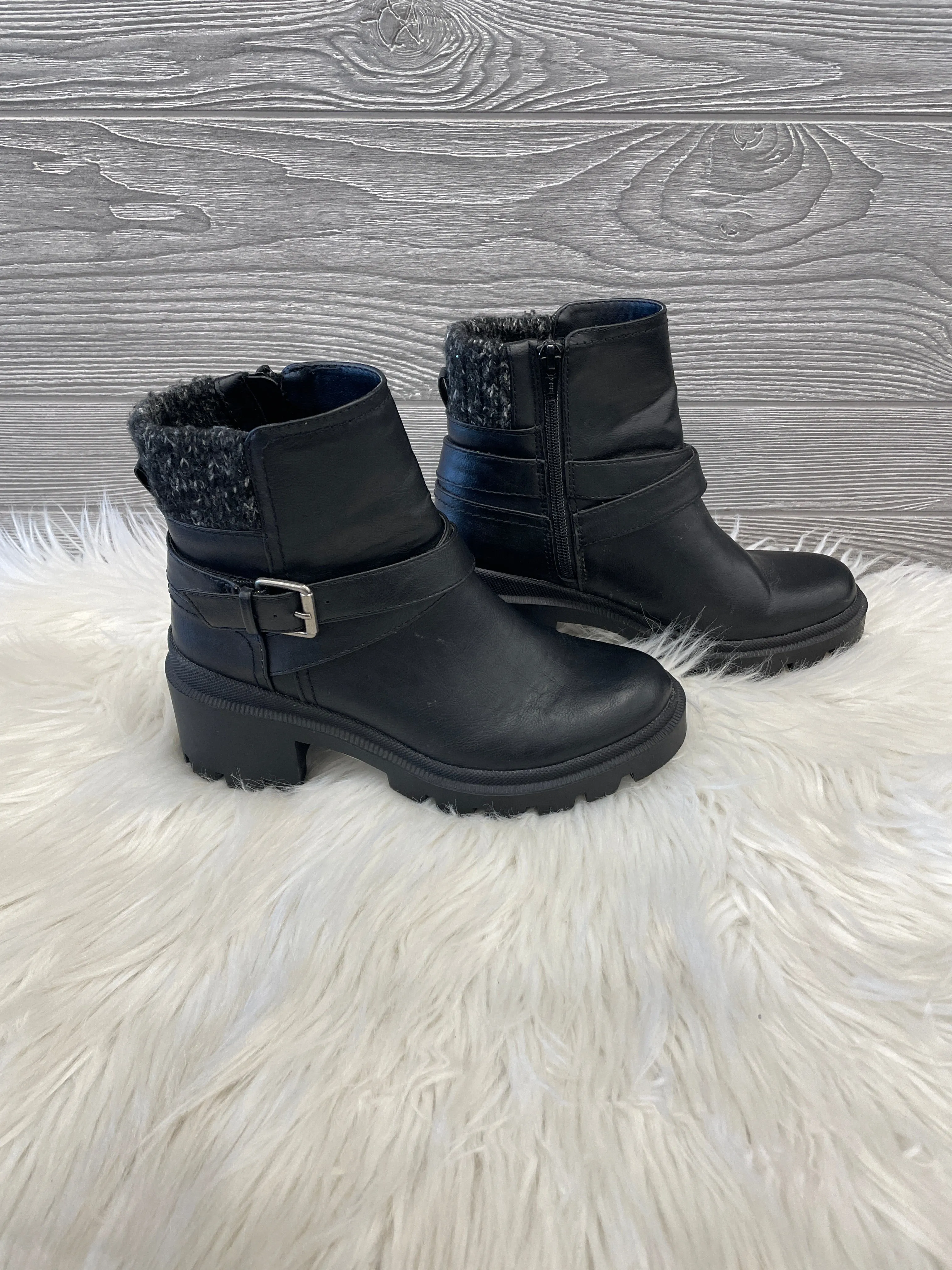 Platform Combat Boots With Heel Boots Combat By Report In Black, Size: 6.5