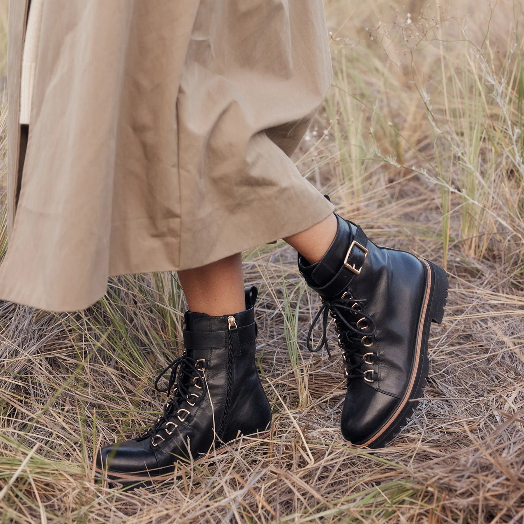 ABIRA Retro Military Combat Boots