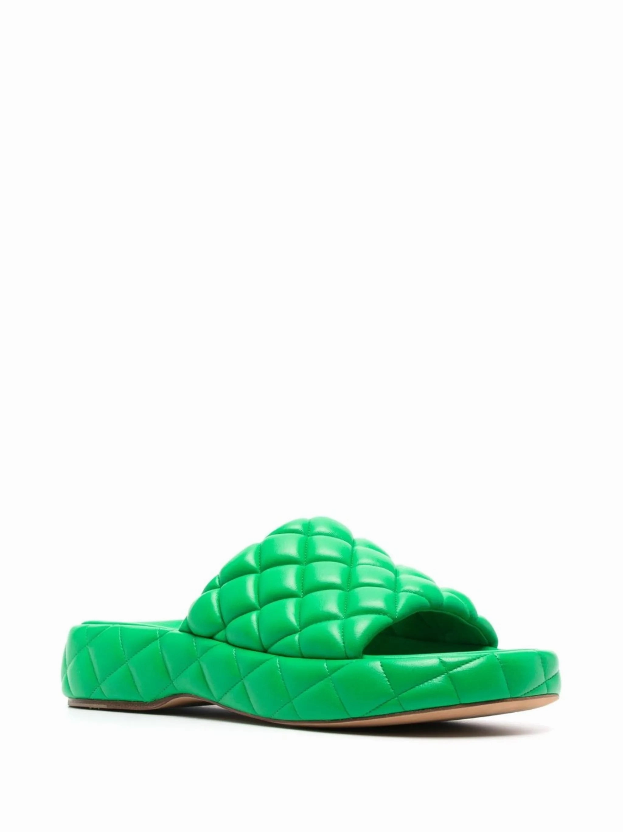 35mm padded leather slides Open Back Slippers