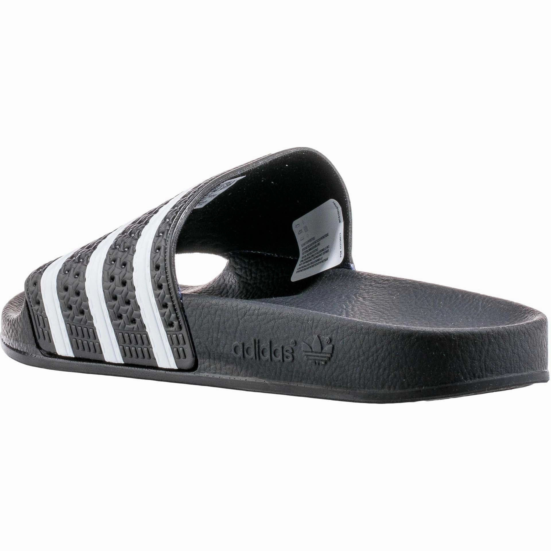 Adilette Slides Mens Sandals - Black Slippers With Heel Support