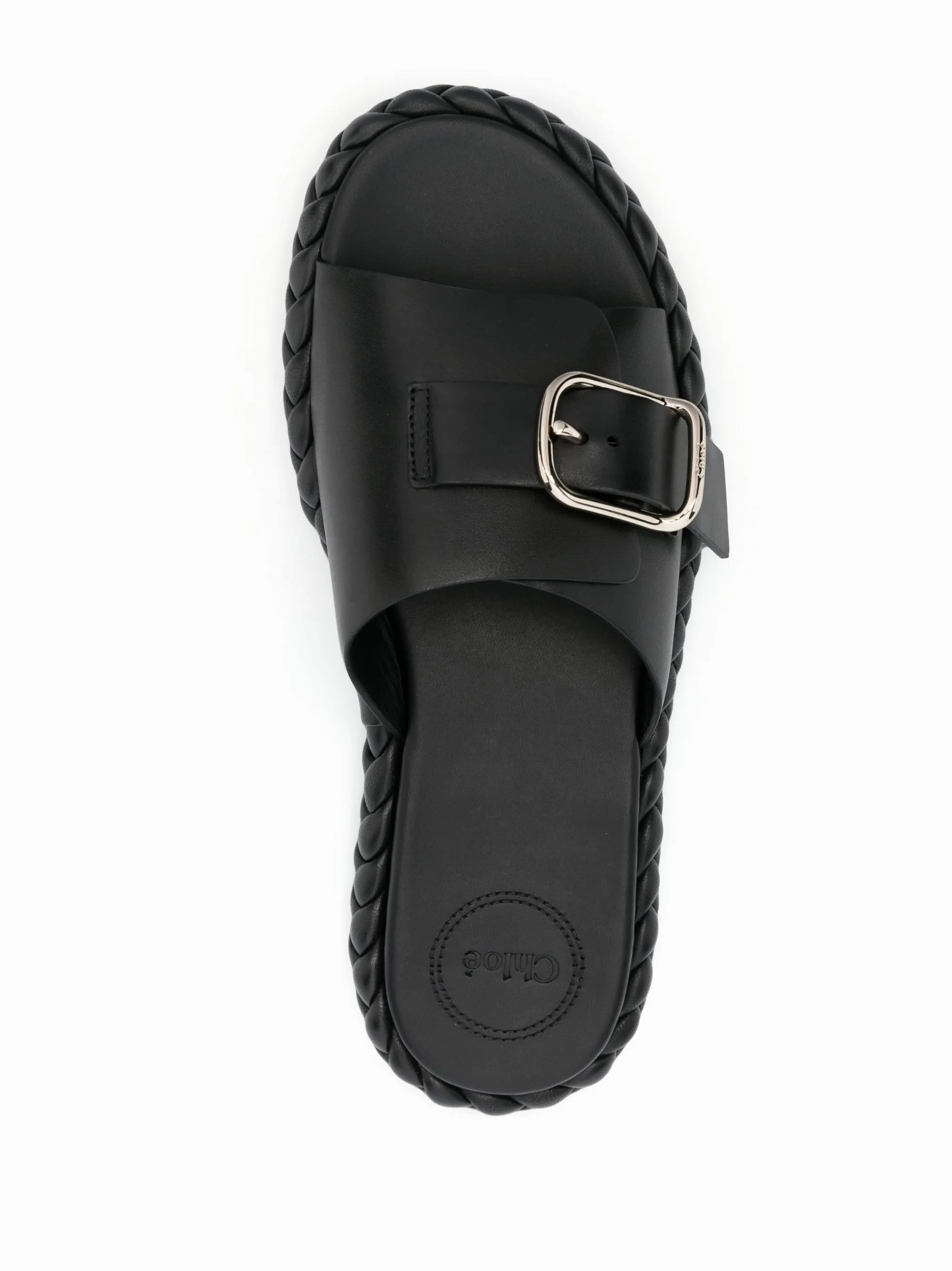 Cute Home Slippers braided-sole leather slides