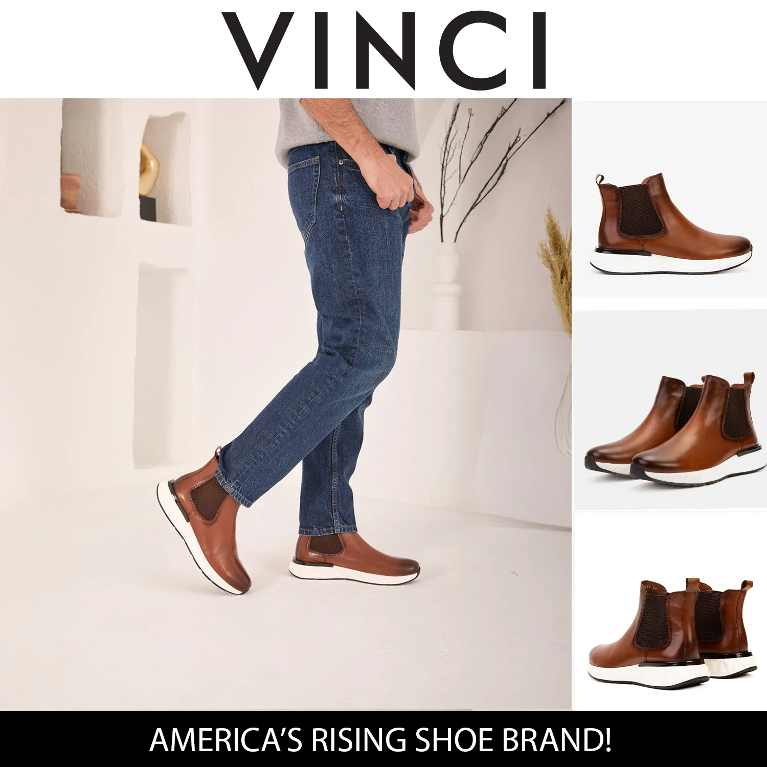 Chelsea Boots Clarks The Apex Tan Leather Men Chealsea Boot