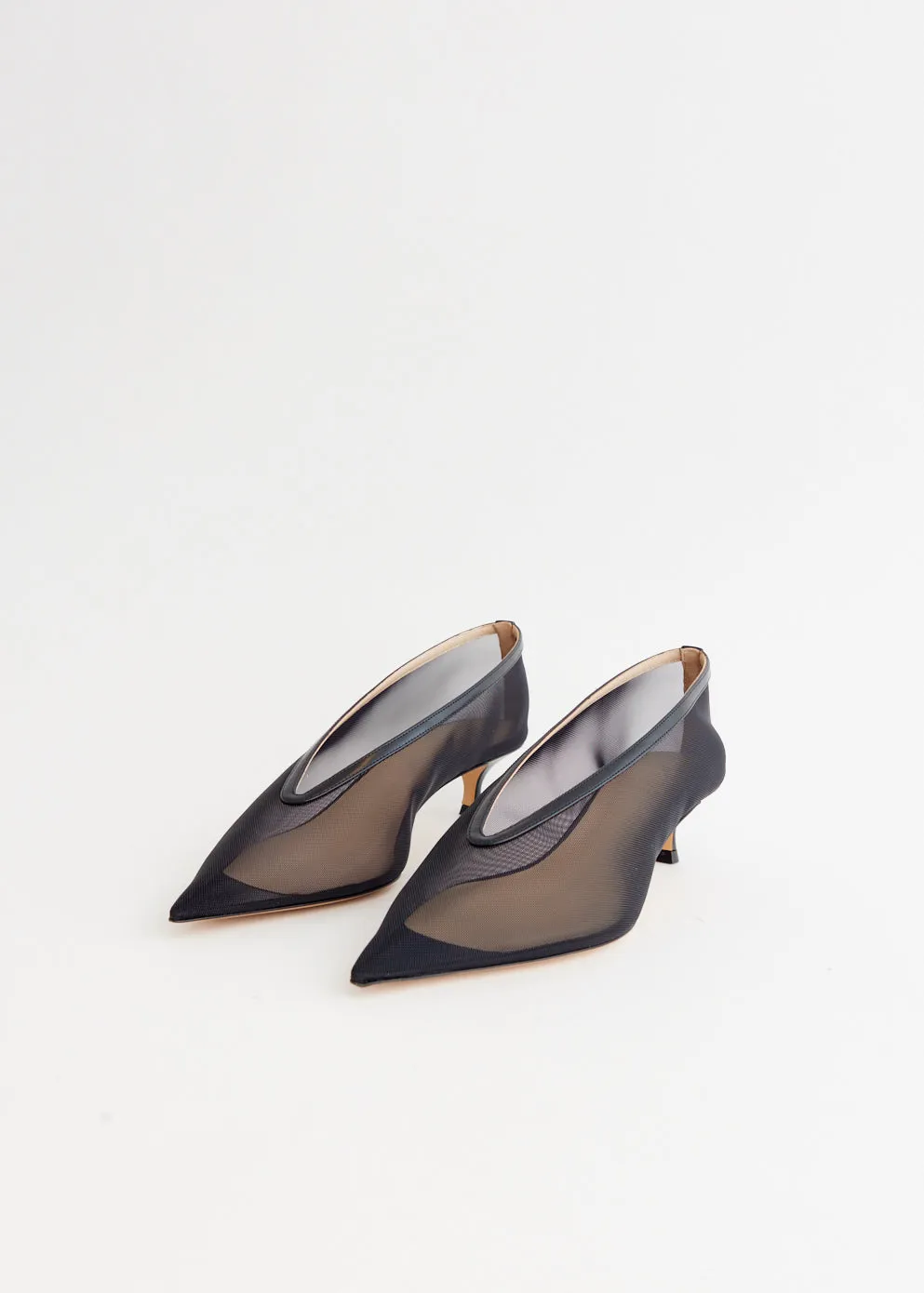 Babouche Kitten Mesh Heels High Heeled Shoes