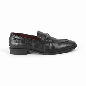 Tresmode Fetch Black Men's Textured Leather Loafers Loafers Sam Edelman
