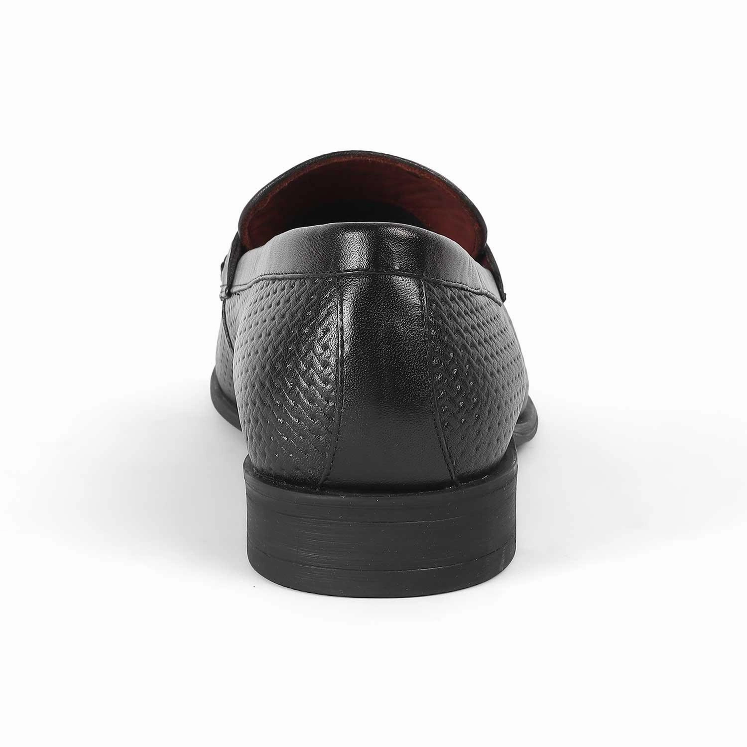 Tresmode Fetch Black Men's Textured Leather Loafers Johnston Murphy Sheepskin Loafers