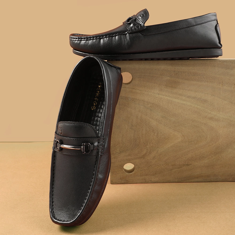 Best Loafers With Arch Support Healers Black Casual Loafers For Men S201-01 By Liberty