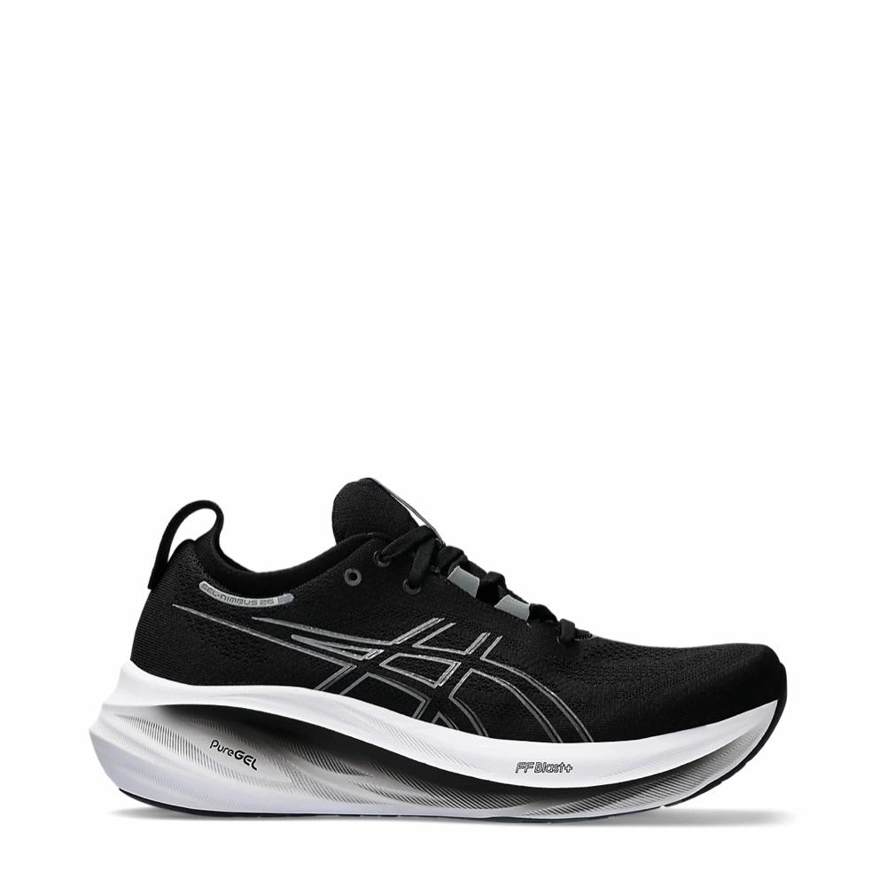 Asics Men's GEL-NIMBUS 26 Sneaker in Black/Graphite Grey Junior Asics Running Shoes