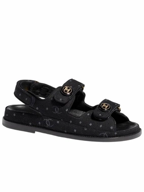 Printed Denim VelcroSandals Black Chanel Sandals With Socks