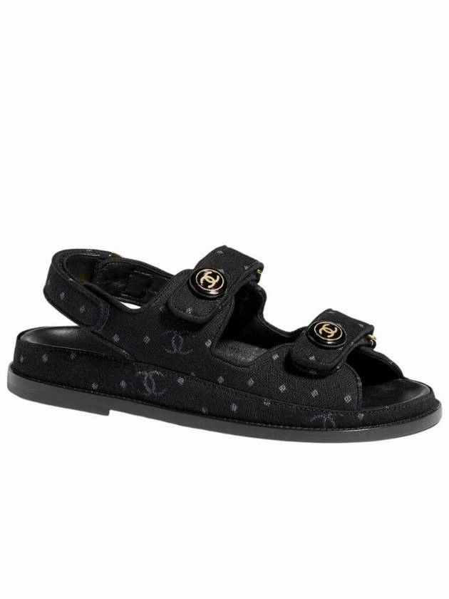 Printed Denim VelcroSandals Black Chanel Floral Sandals Wedge