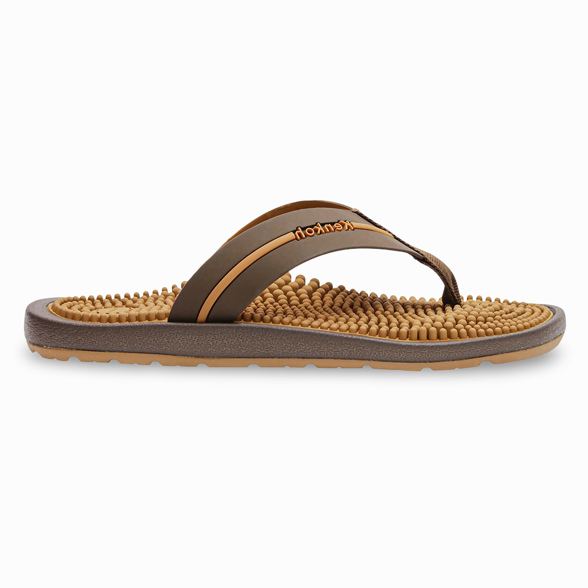 Kaiyo Thong Brown (Women) Block Heel Thong Sandals