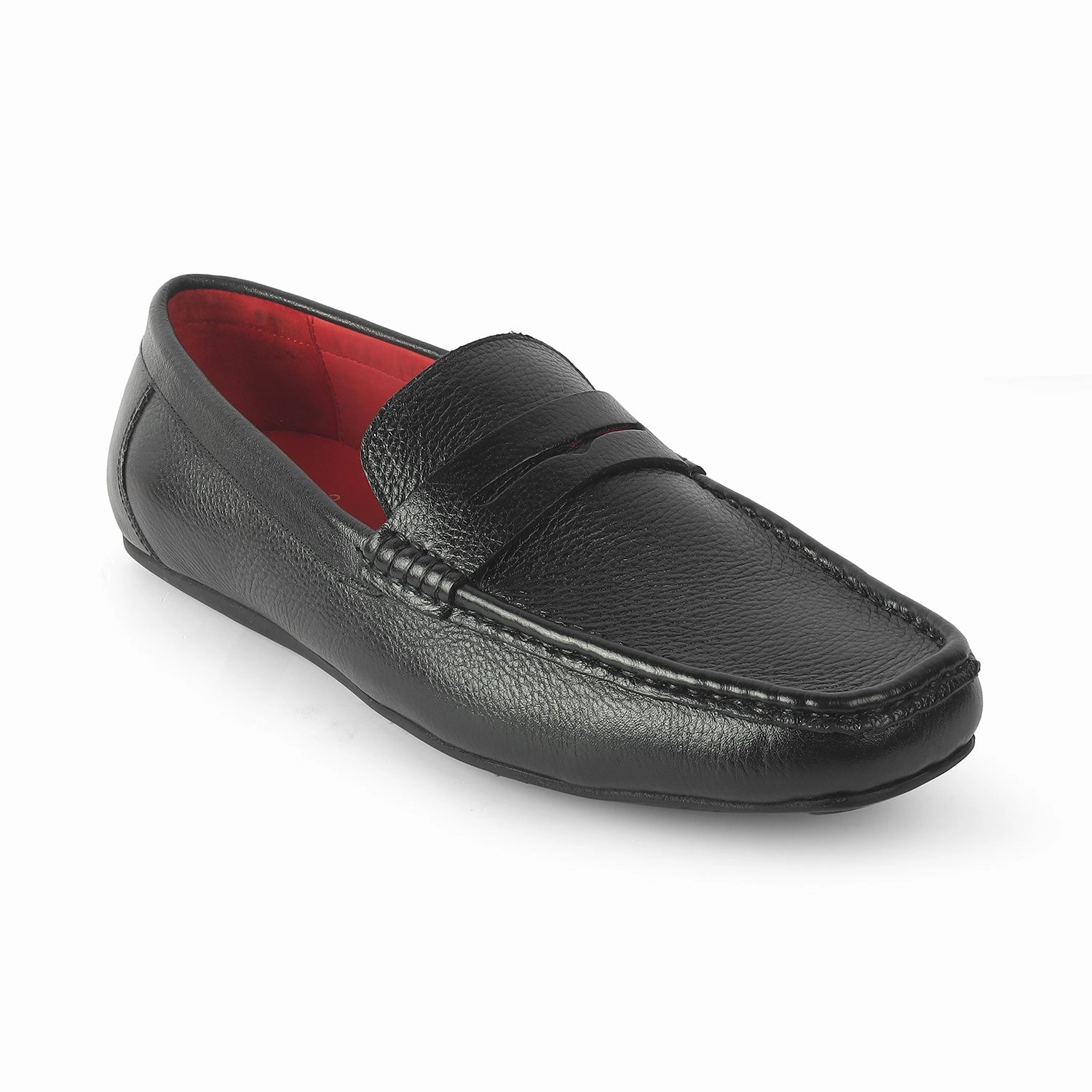 Italy Loafers Tresmode Slipon Black Men's Leather Penny Loafers