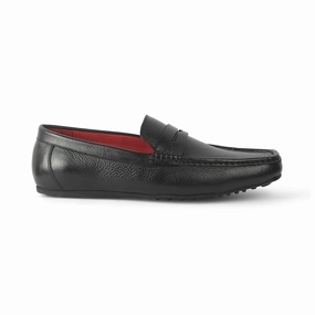 Loafers Faux Fur Tresmode Slipon Black Men's Leather Penny Loafers