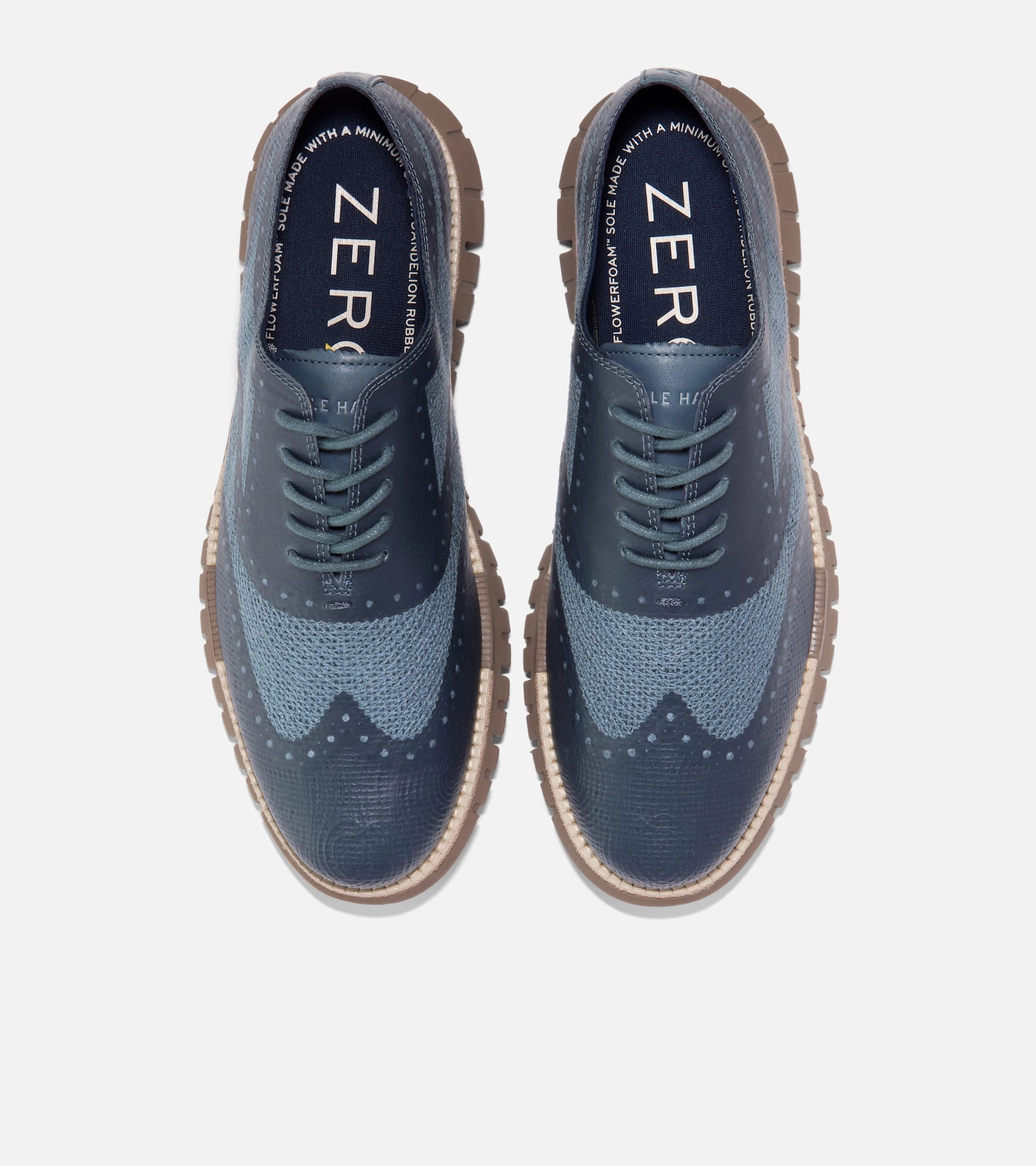 Waterproof Oxford Fabric Men's ZERGRAND Remastered Embrostitch Wingtip Oxfords