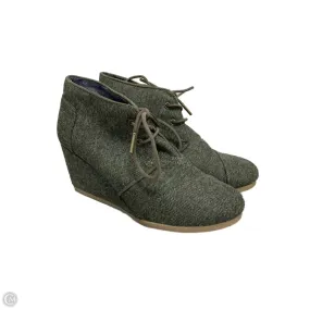 Shoes Heels Wedge By Toms In Green, Size: 8 Tall High Heel Boots