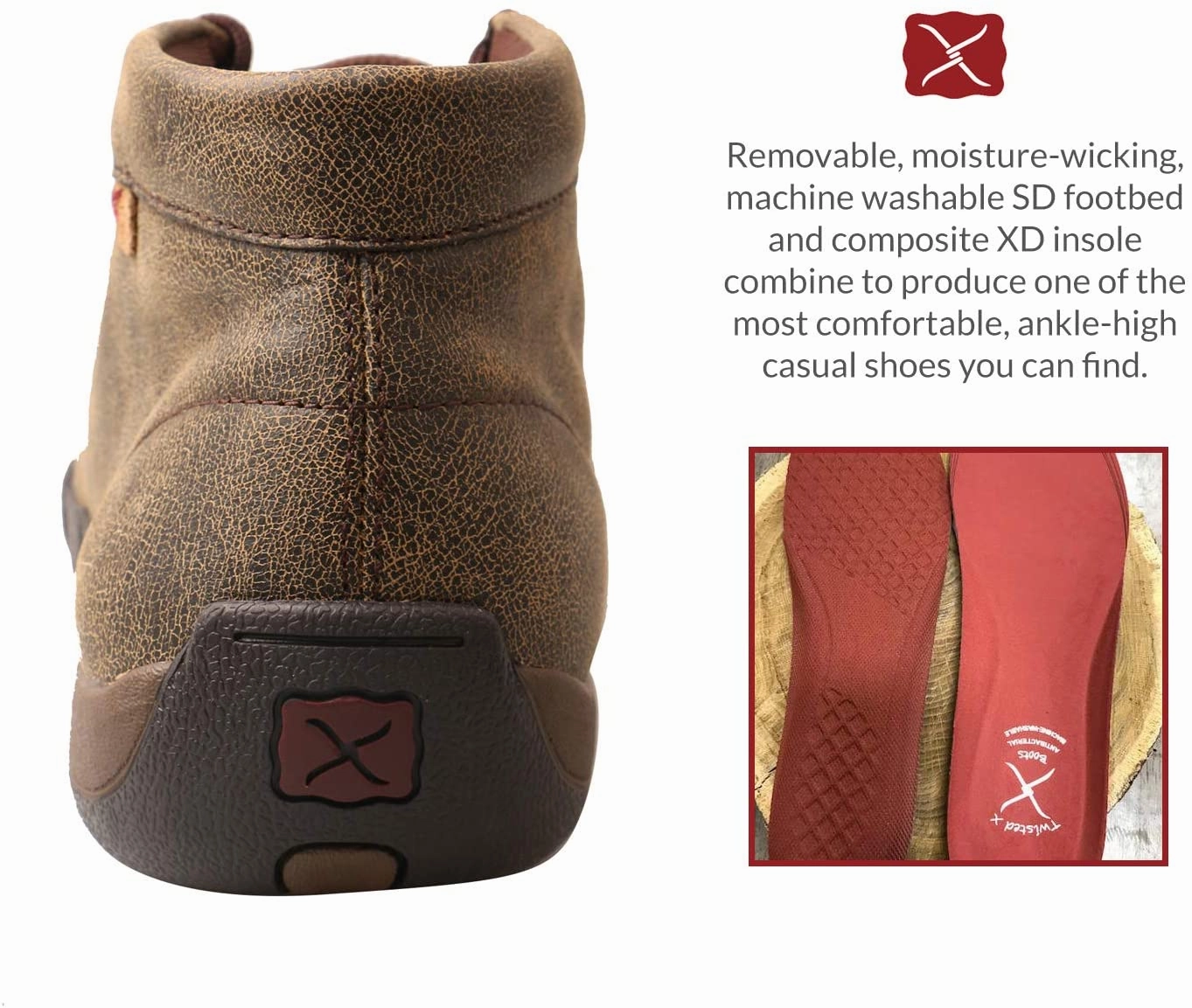 Twisted X Men's Chukka Driving Moc, Caiman Print/Brown, 9M Stacked Loafers