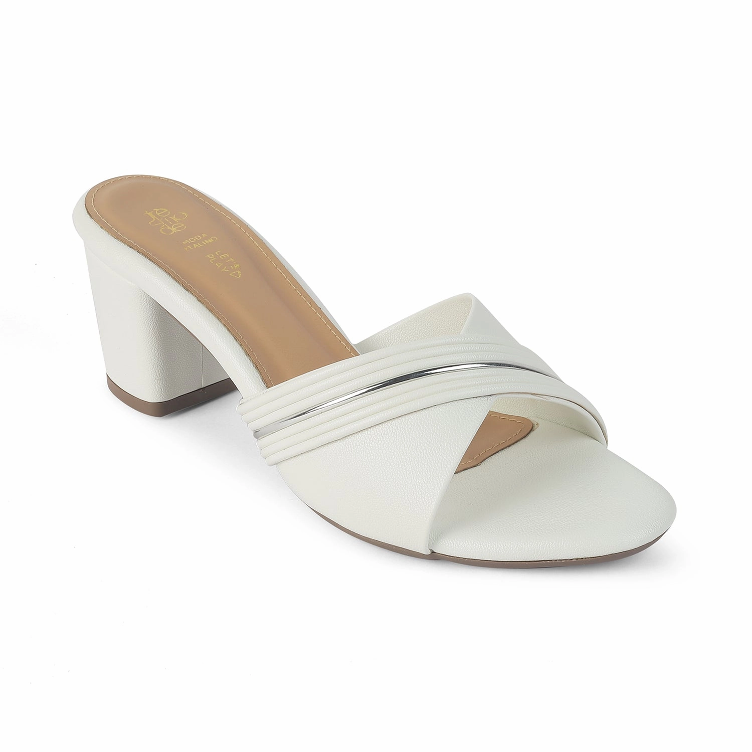 Tresmode Driv White Women's Dress Block Heel Sandals And White Sandals
