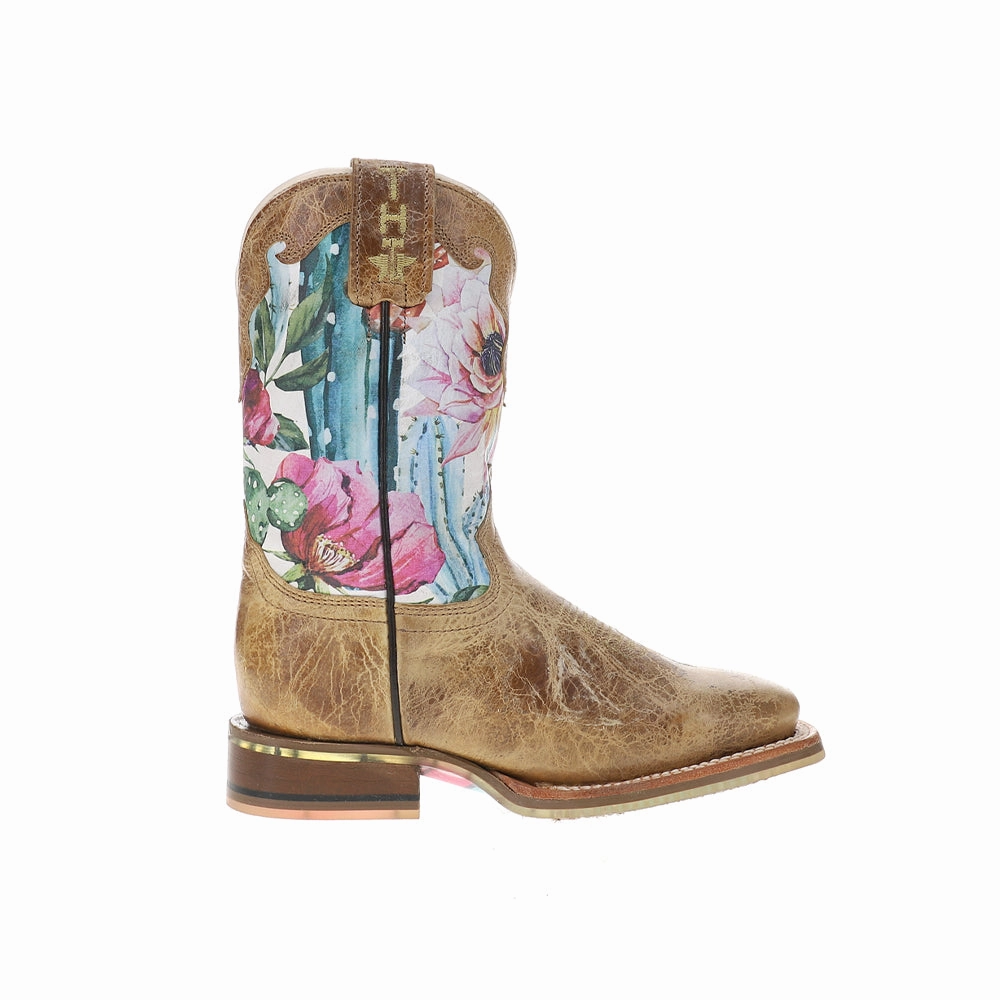 Yellow Boots Cactilicious Square Toe Cowboy Boots (Toddler-Big Kid)