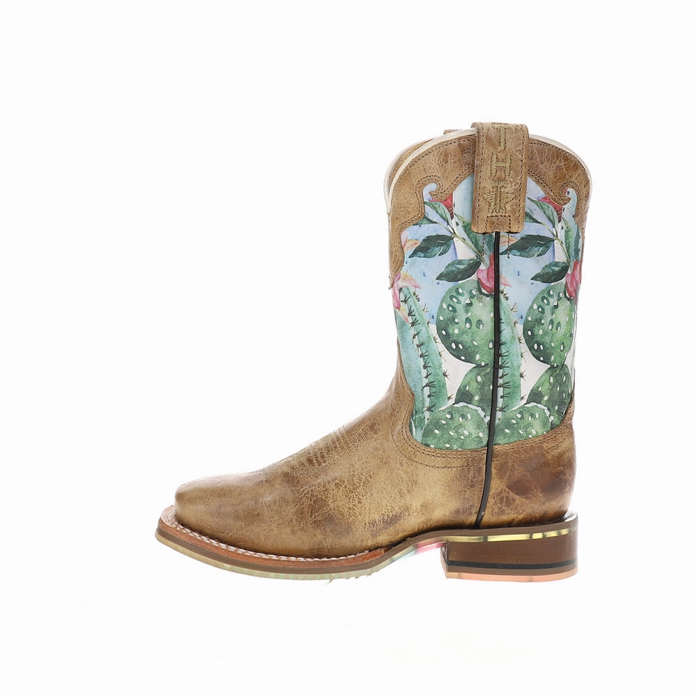Boots With The Fur Cactilicious Square Toe Cowboy Boots (Toddler-Big Kid)