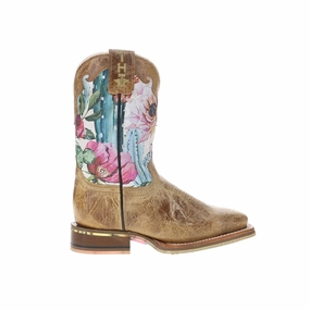 Hoffman Pac Boots Cactilicious Square Toe Cowboy Boots (Toddler-Big Kid)