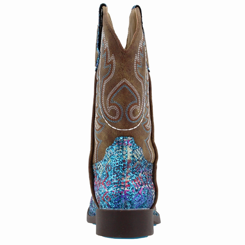Boa Walking Boots Southwest Glitter Square Toe Cowboy Boots (Little Kid-Big Kid)