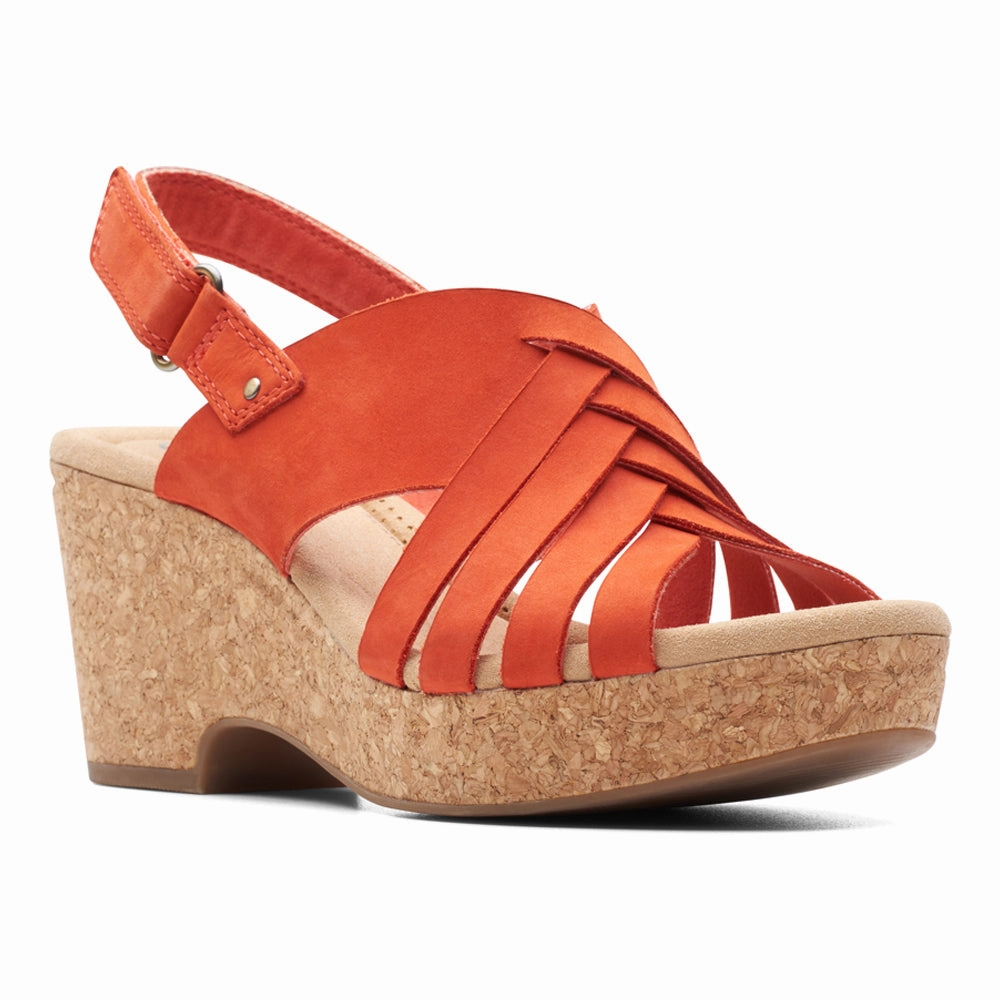 Clarks Giselle Glow Grenadine Nubuck Wedge Sandals (Women's) Geox Sandals