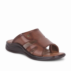 Healers Casual Tan Toe Ring Slippers For Men 2013-903 By Liberty Designer Flat Sandals