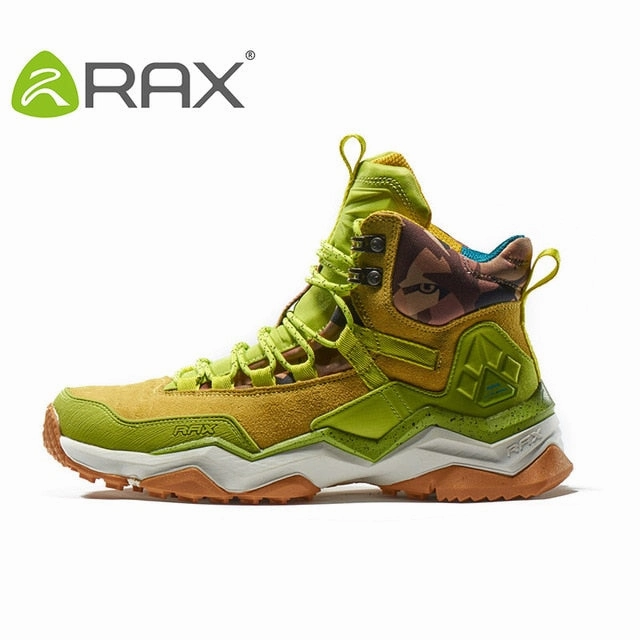 RAX Men Hiking Shoes Mid-top Waterproof Outdoor Sneaker Men Leather Trekking Boots Trail Camping Climbing Hunting Sneakers Women Sale Shoes