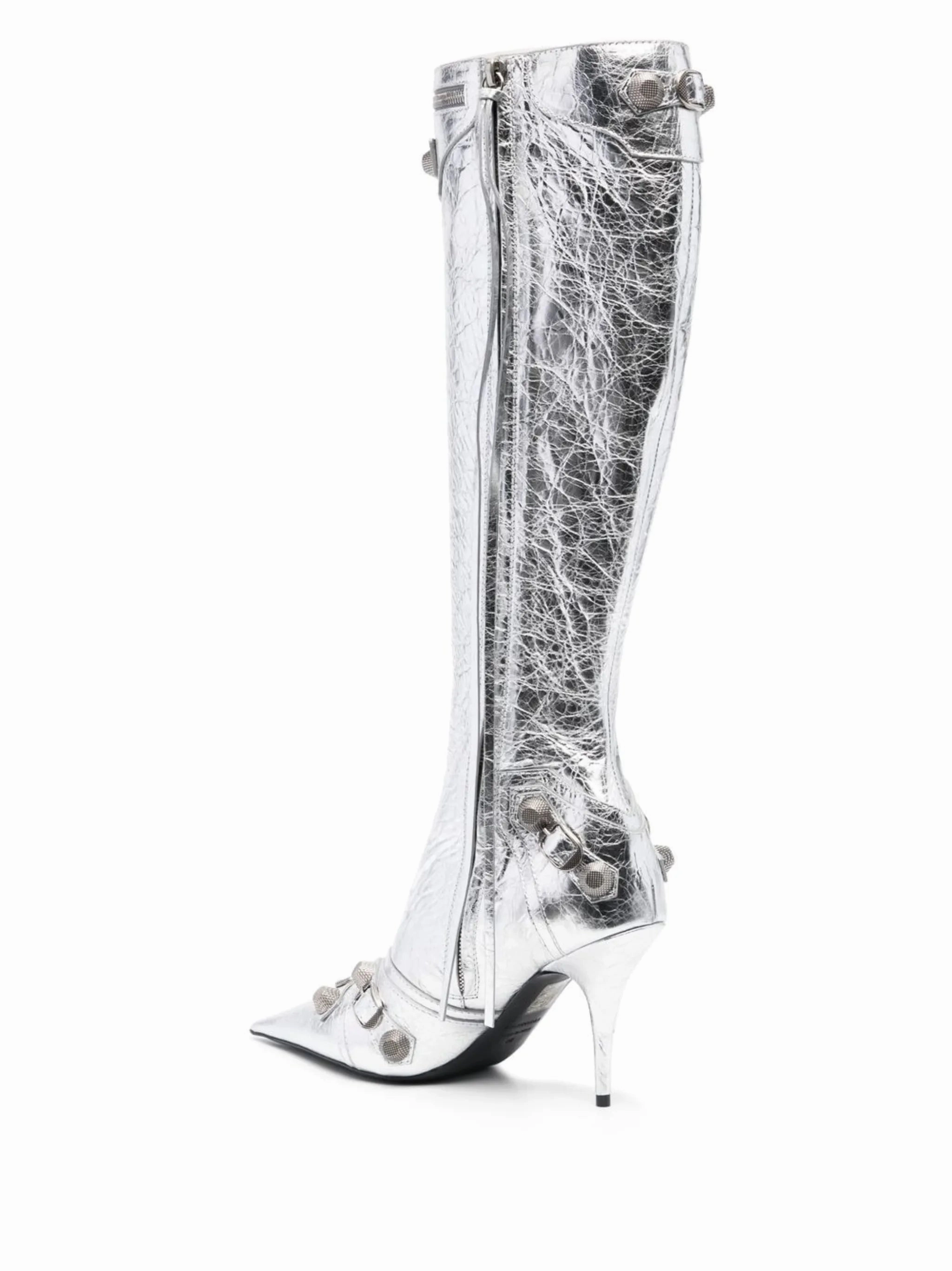 Heeled Ankle Boots Uk Cagole 90mm metallic leather boots