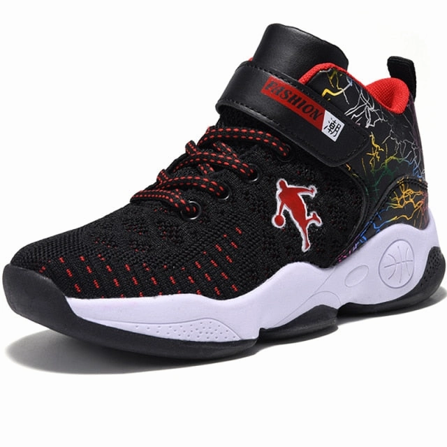 Most Popular Children Boys Basketball Shoes High Quality Top Soft Non-Slip Kids Sneakers Unisex Girls Sport Shoes Outdoor Boy Trainer Basket