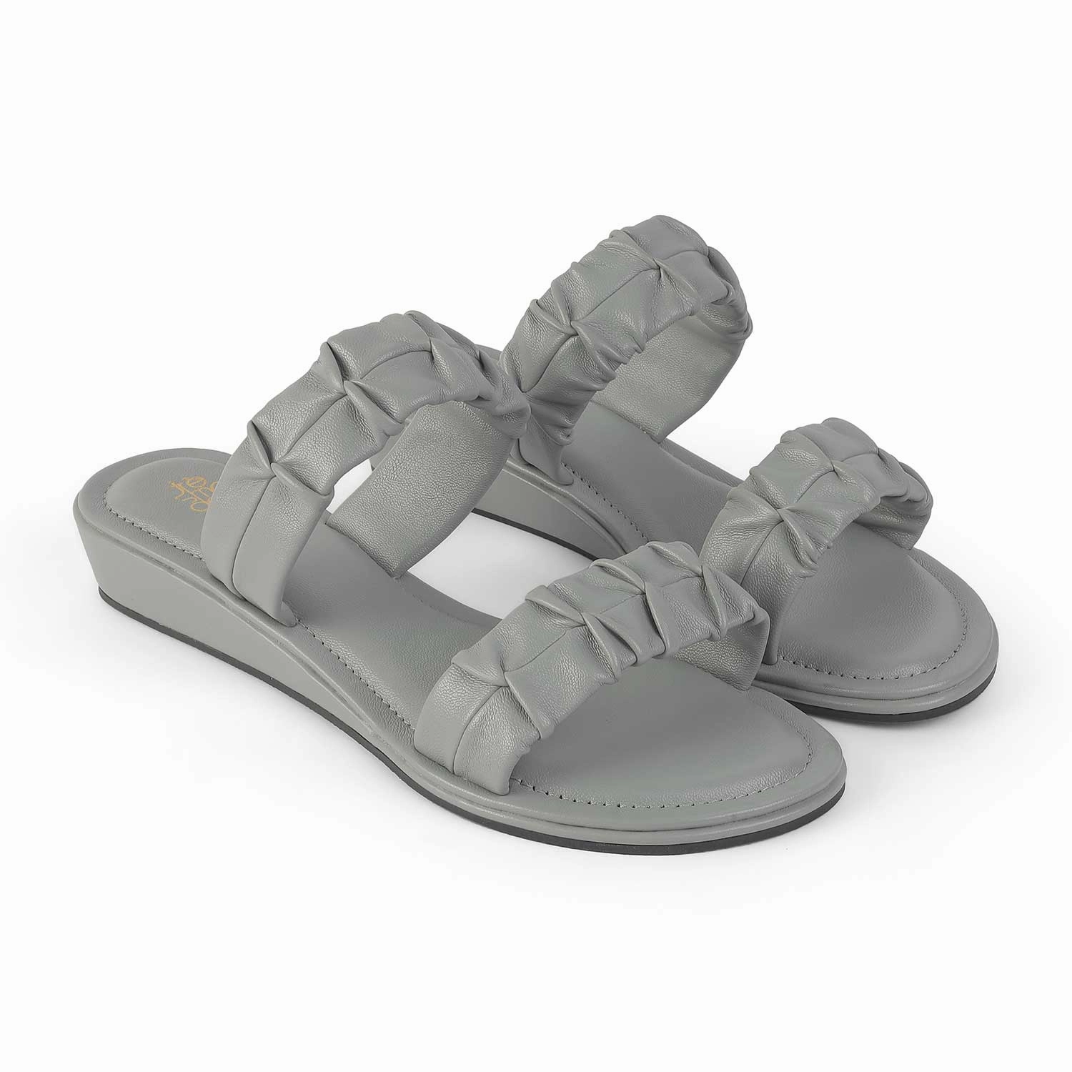Tresmode Belo Grey Women's Casual Small Wedge Sandals Egyptian Sandals