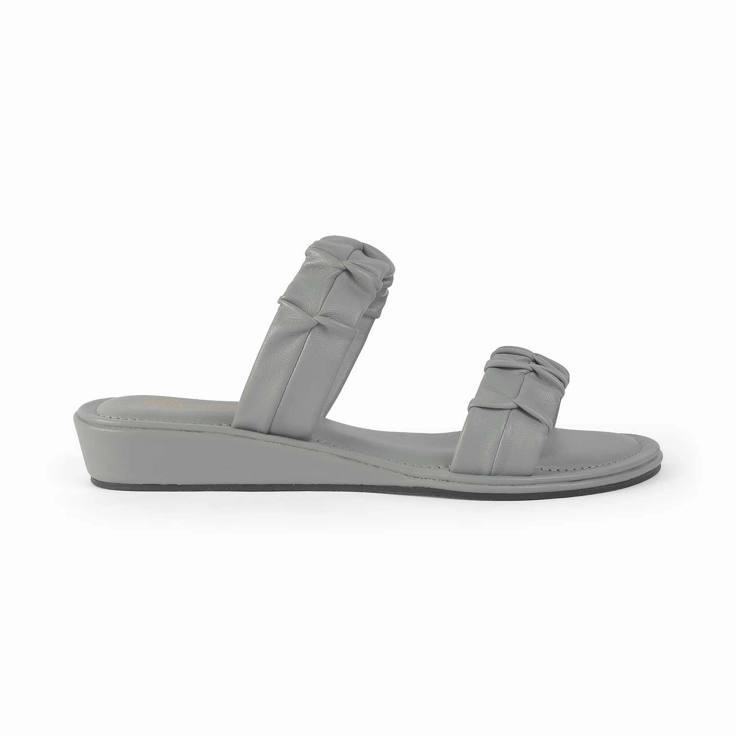 Leather Dress Sandals Tresmode Belo Grey Women's Casual Small Wedge Sandals