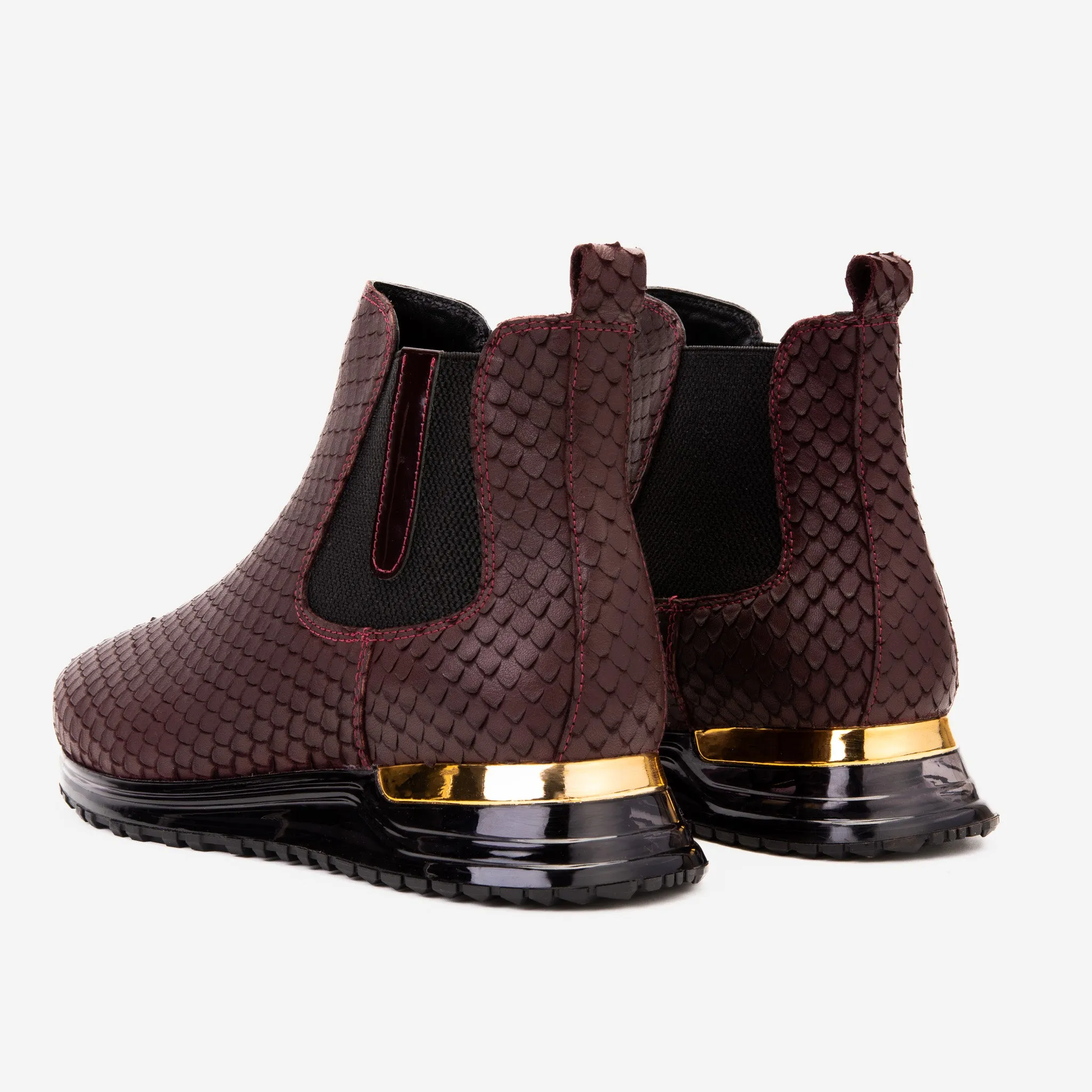 Bronx Chelsea Boots The Panther Burgundy Leather Men Chelsea Boot