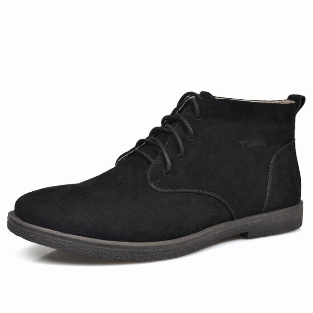 US SIZE 12 13 Nubuck Leather Casual Lace Up Desert Chukka Ankle Boots Mens Formal Dress Oxford Winter Cotton Shoes Ankle Boots With Inch Heel