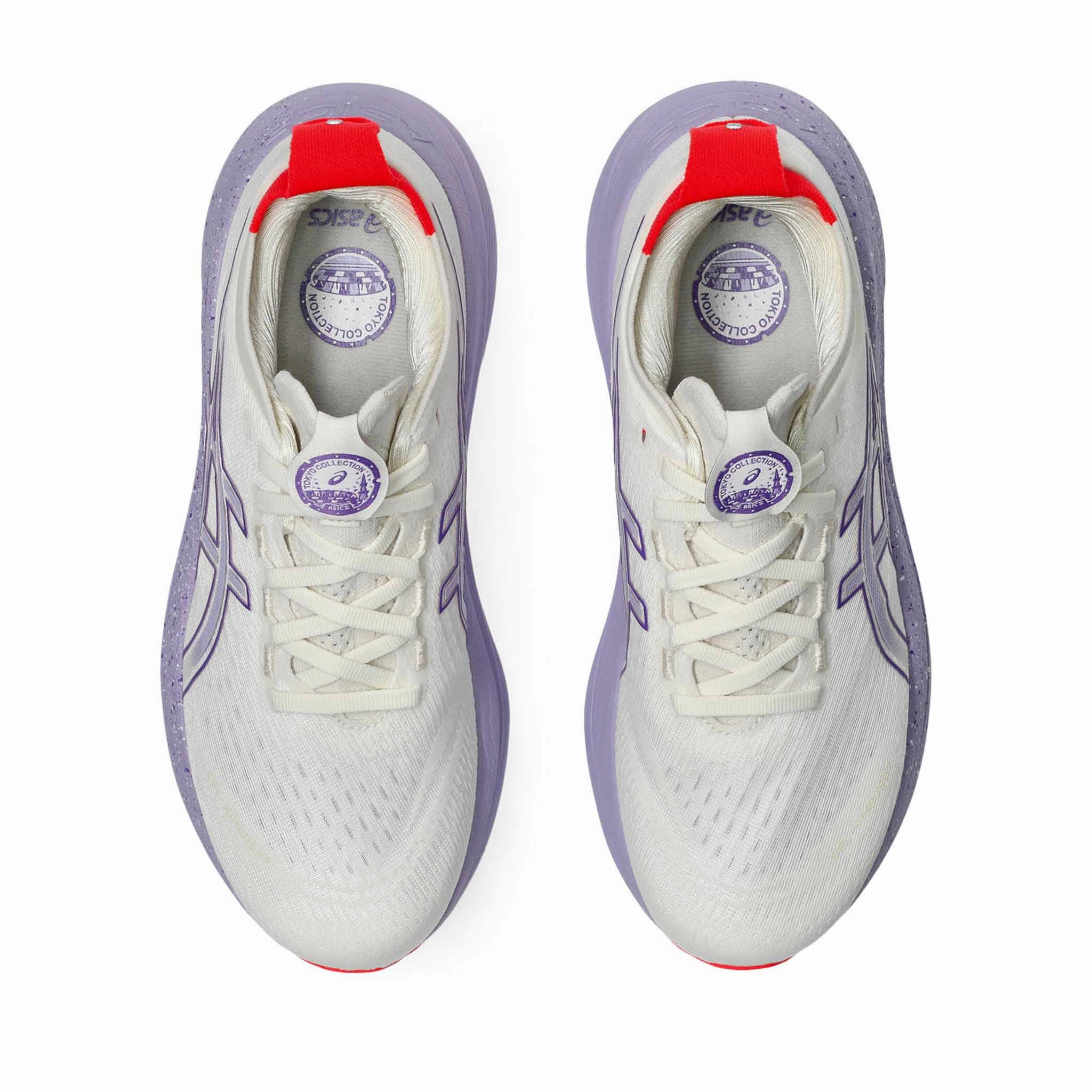 Asics Lawn Bowls Shoes Uk ASICS | Women's Gel-Nimbus 27 Tokyo Running Shoes - Cream/Edo Purple