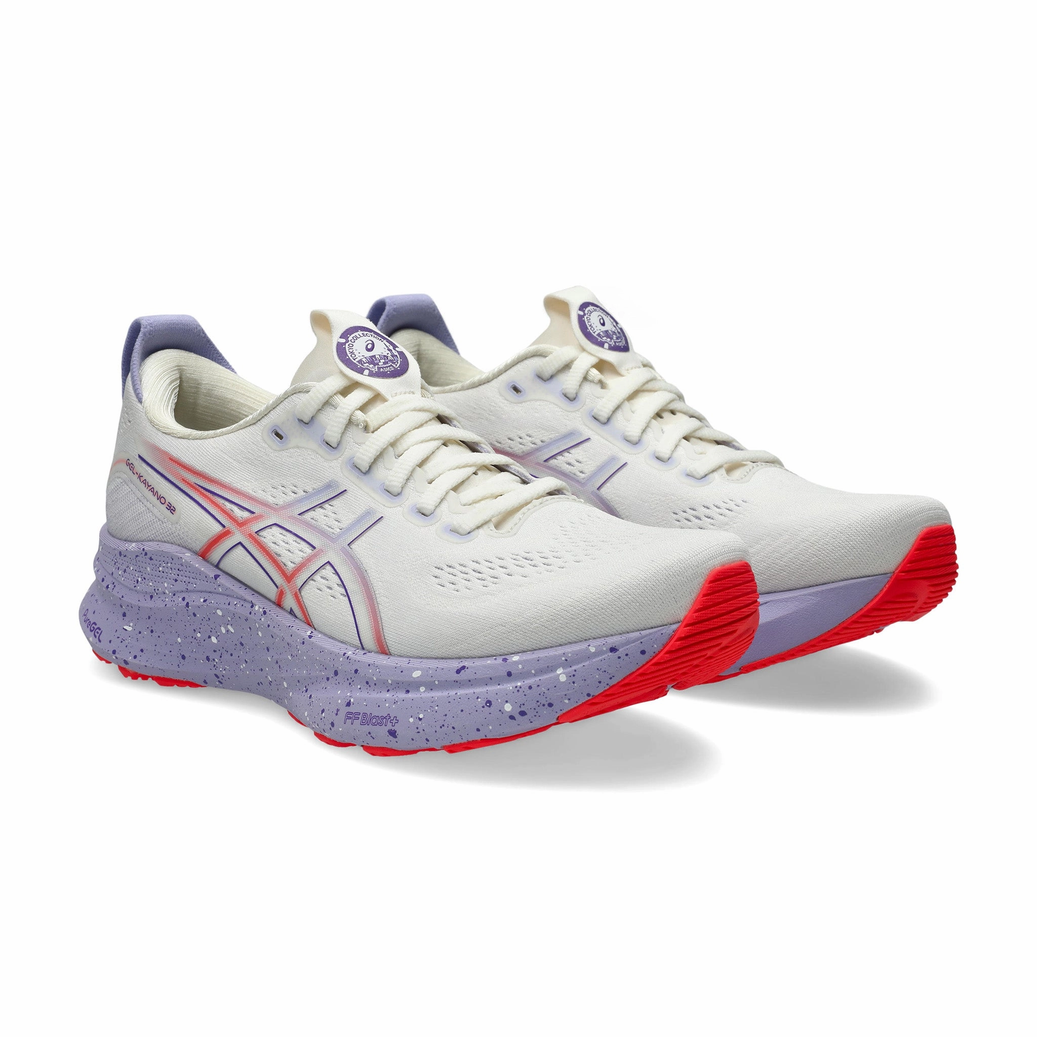 ASICS | Women's Gel-Kayano 32 Tokyo Running Shoes - Cream/Edo Purple Asics Upcourt 5 Volleyball Shoes