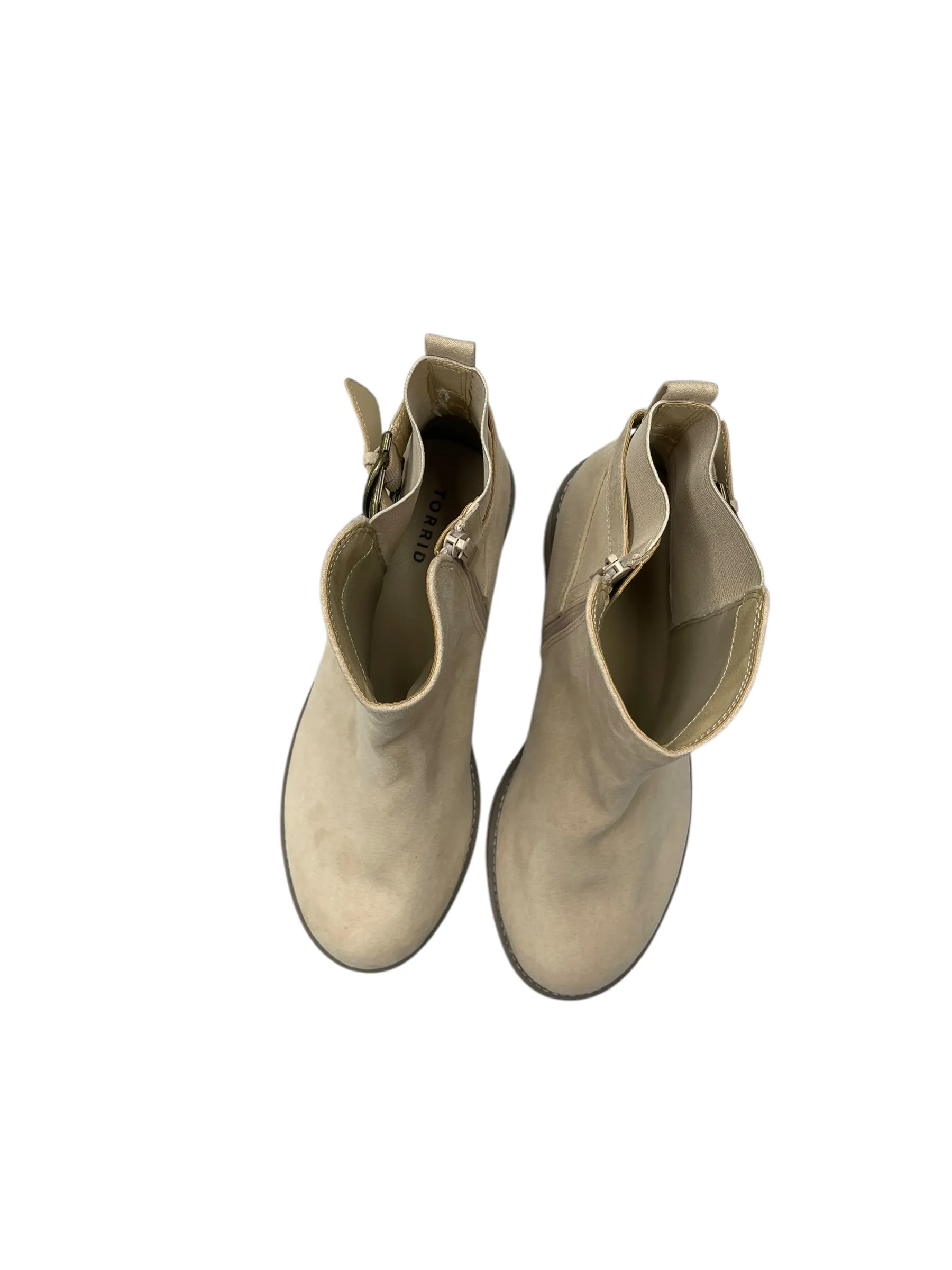 Ankle Combat Boots With Zipper Boots Combat By Torrid In Cream, Size: 12