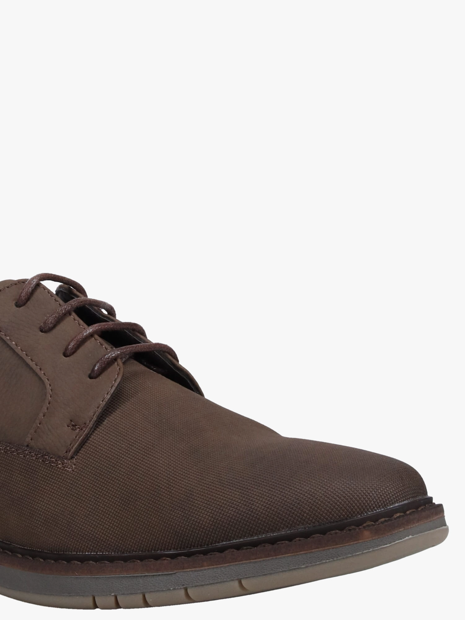 Tadd Brown Embossed Nbk Leather Closed Laced Oxfords