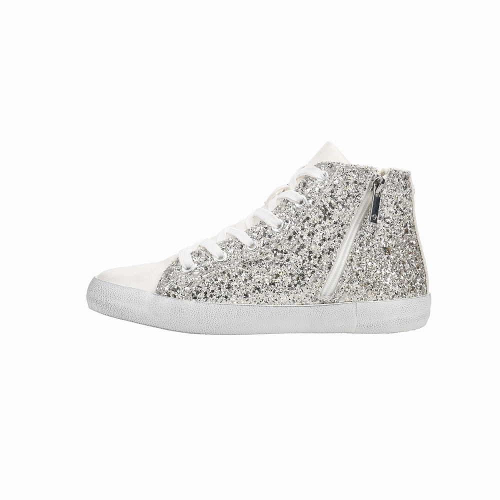 Taralyn Glitter High Top Lace Up Sneakers (Little Kid-Big Kid) Sneakers Good For Heel Spurs