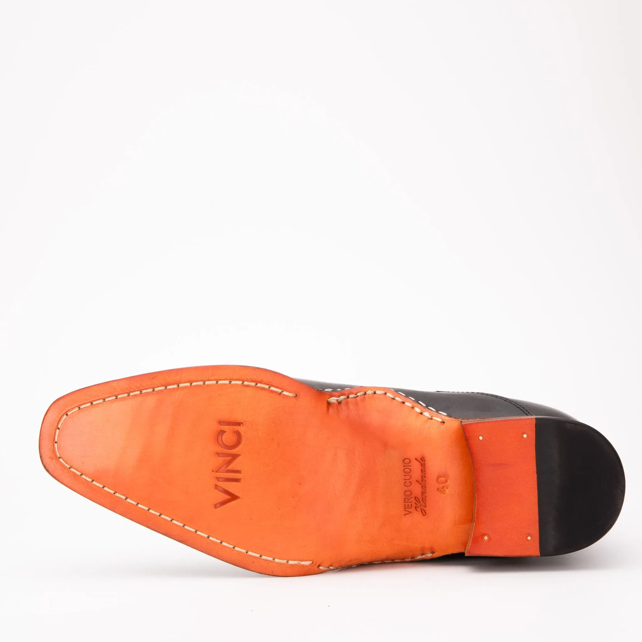 The Royal Hand Craft Black Leather Double-Buckle Chelsea Men Boot Israeli Chelsea Boots