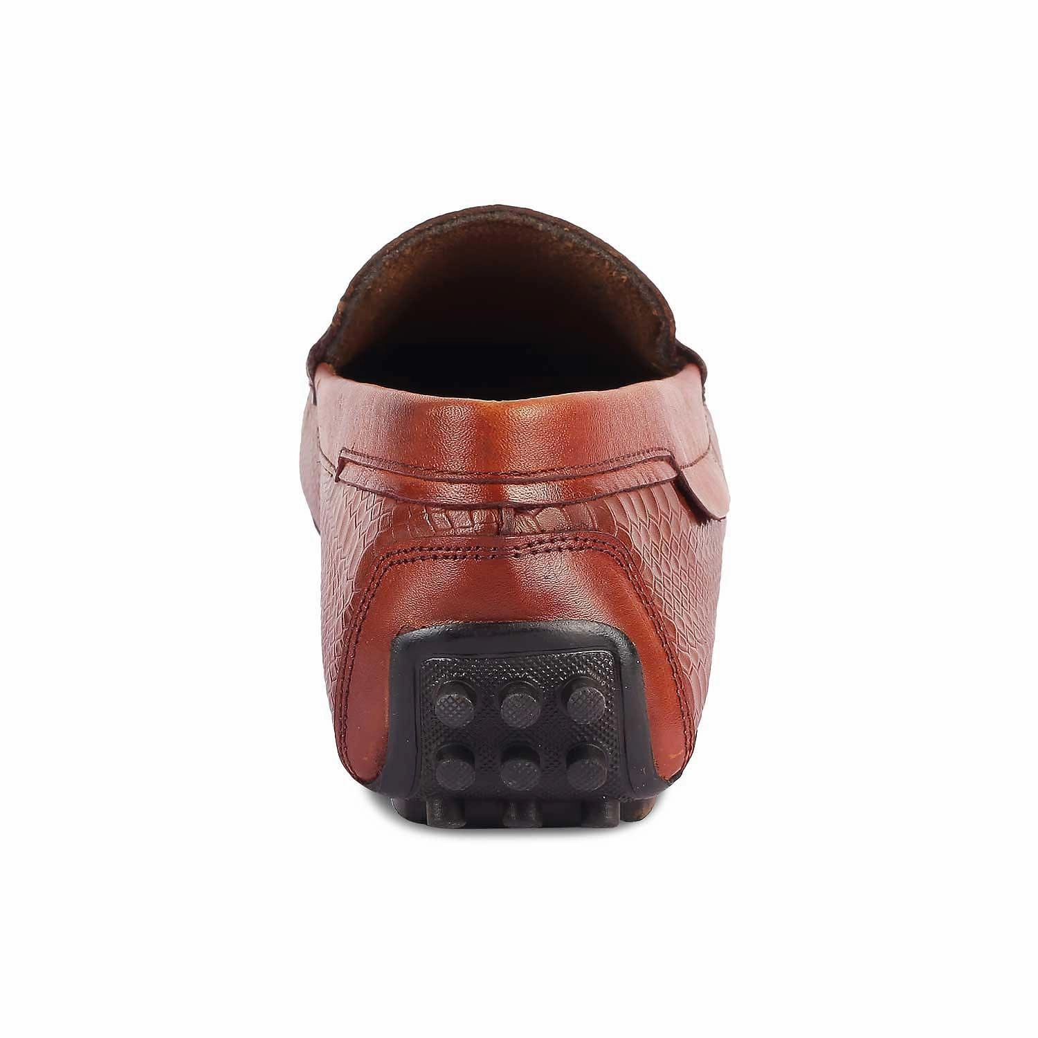 The Argon Tan Men's Leather Driving Loafers Tresmode Light On His Loafers