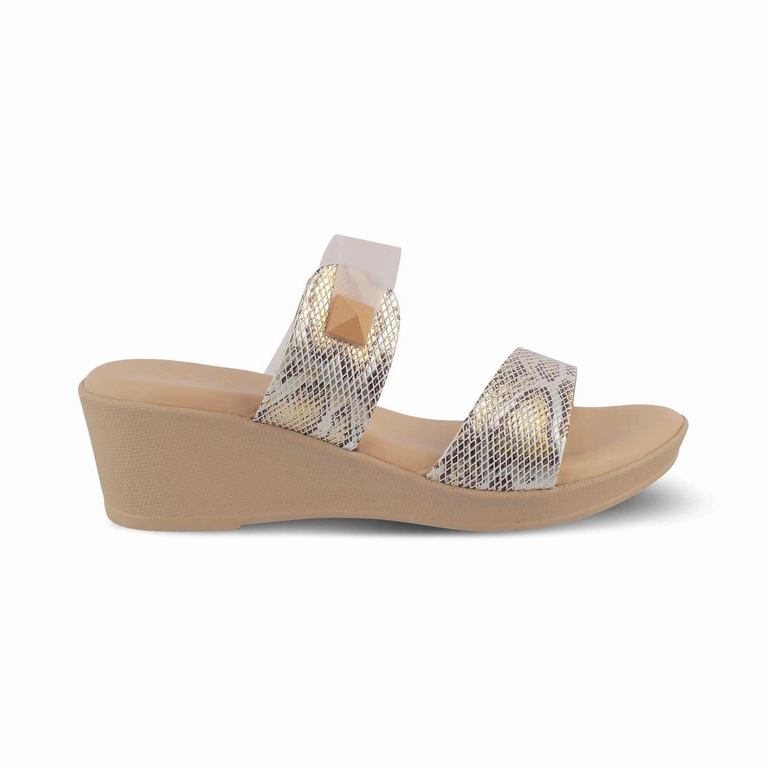 Tory Burch Sandals The Chios Beige Women's Casual Wedge Sandals Tresmode