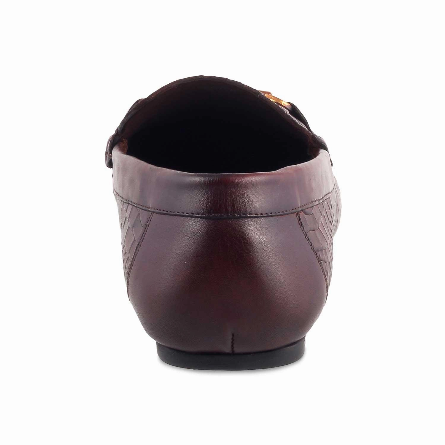 Loafers Wide Feet The Croter Brown Men's Textured Leather Loafers Tresmode