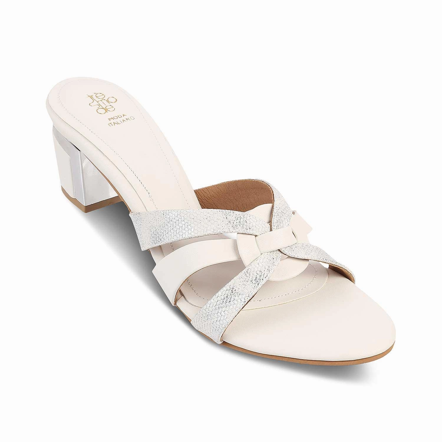 The Elche White Women's Dress Block Heel Sandals Tresmode Schutz Sandals
