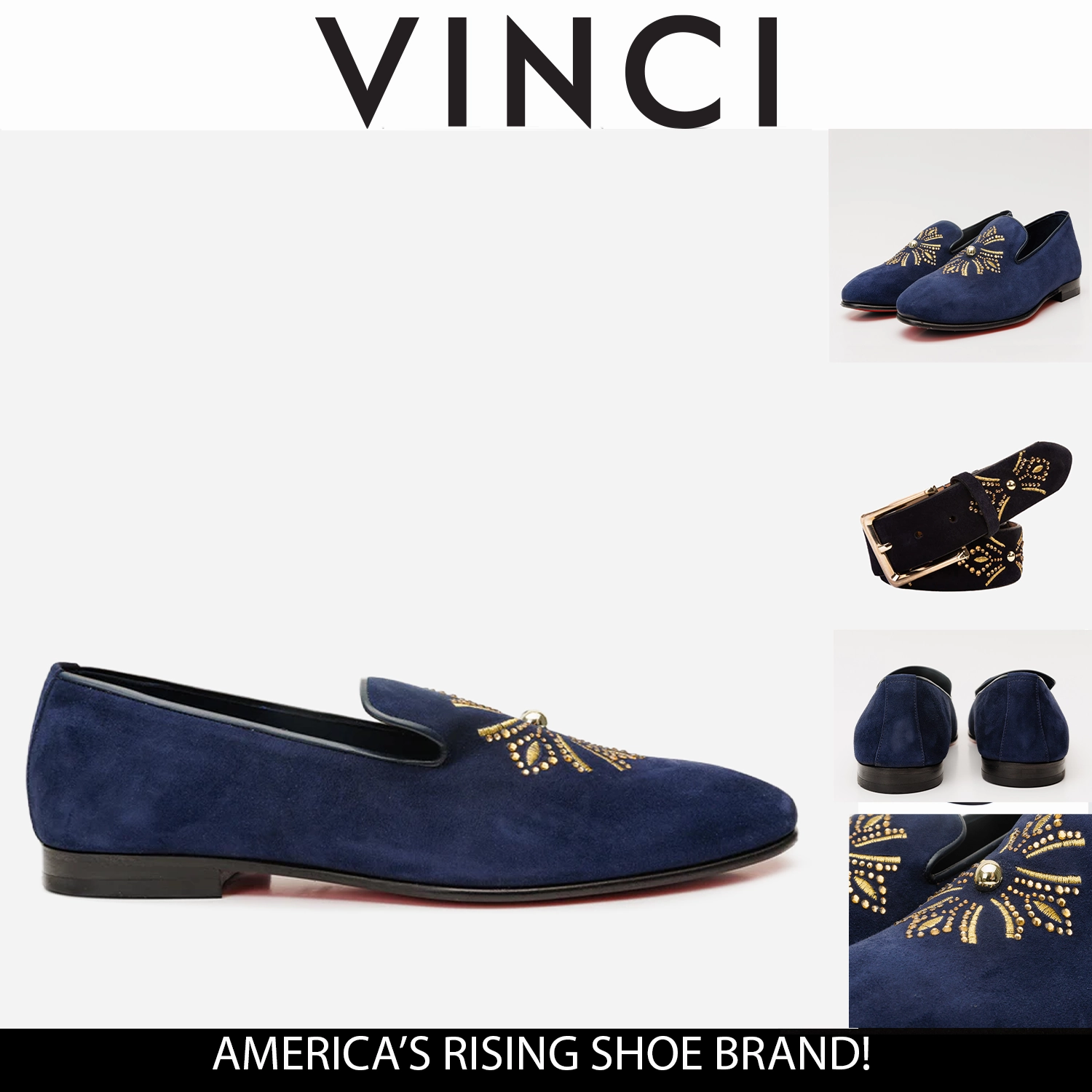 Willa Loafers The Lazio Shoe Navy Blue Suede Slip-on Loafer Men Shoe