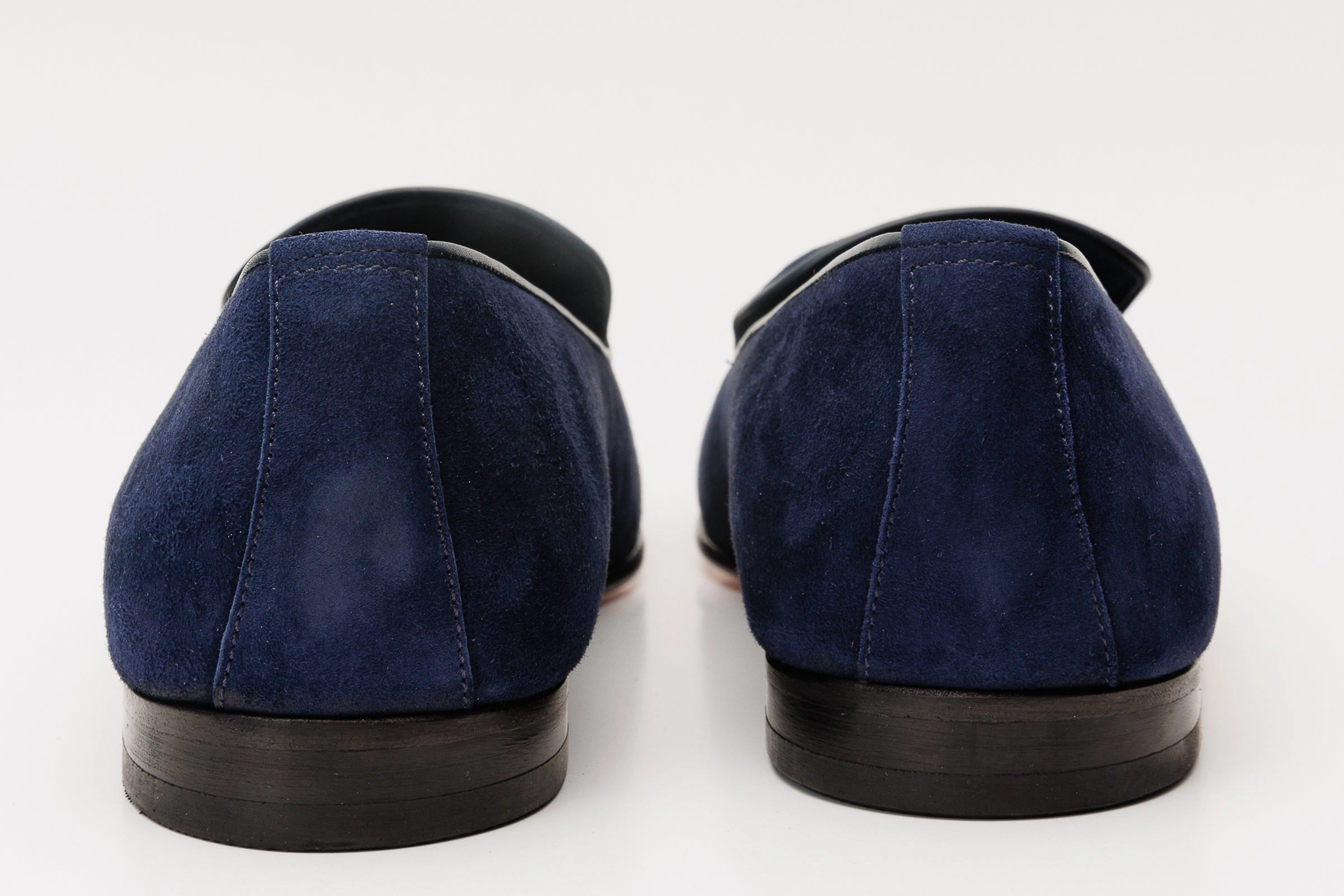 Penny Loafers With Tuxedo The Lazio Shoe Navy Blue Suede Slip-on Loafer Men Shoe