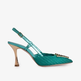 Bear Trap Sandals The Luna Turquoise Leather Slingback Women Sandal