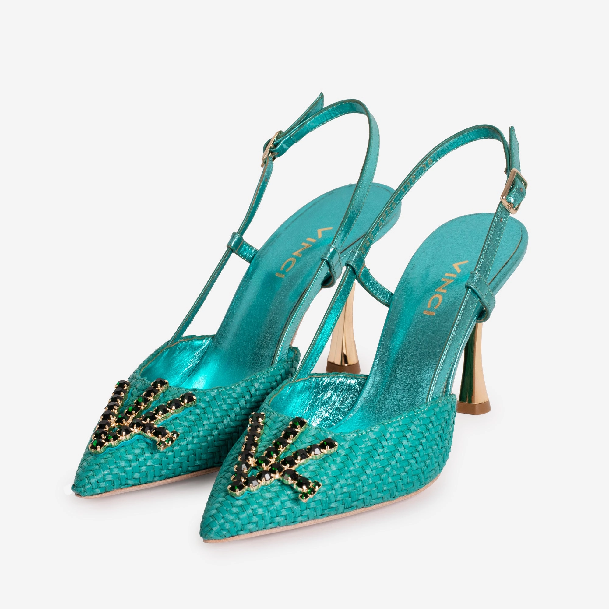 The Luna Turquoise Leather Slingback Women Sandal St Vincent Sandals